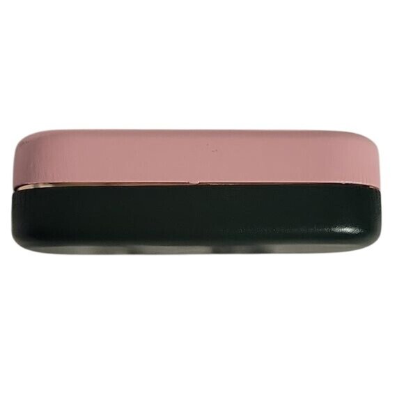 Kate Spade New York Pink & Green Eyeglass Case Gold Trim designer luxury summer - Picture 4 of 4